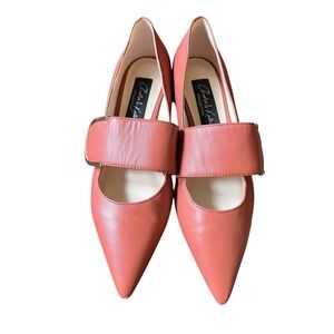 Charles & Keith Collection Pointed‎ Toe Leather Slip On Loafers Rose/Gold SZ 37